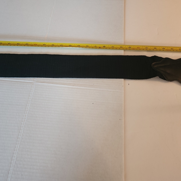 Black Wide Cinch Waist Belt Ornate Brandebourg Frog Closure 44"+ - Picture 5 of 8